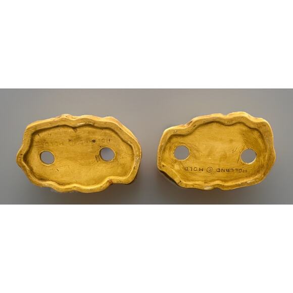 VTG Quail Set 8.5" Holland Mold Pottery Hand Painted Ceramic Art Birds Glass - Picture 4 of 8